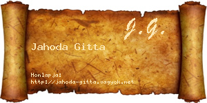 Jahoda Gitta névjegykártya